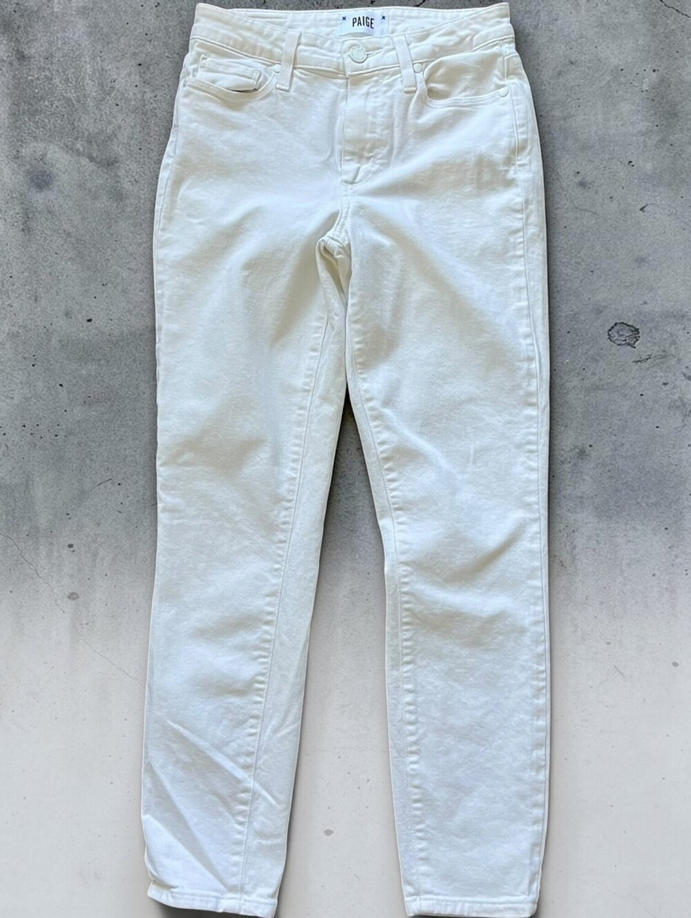 Paige Anthropologie Skinny White Denim Skinny Jeans Size 25